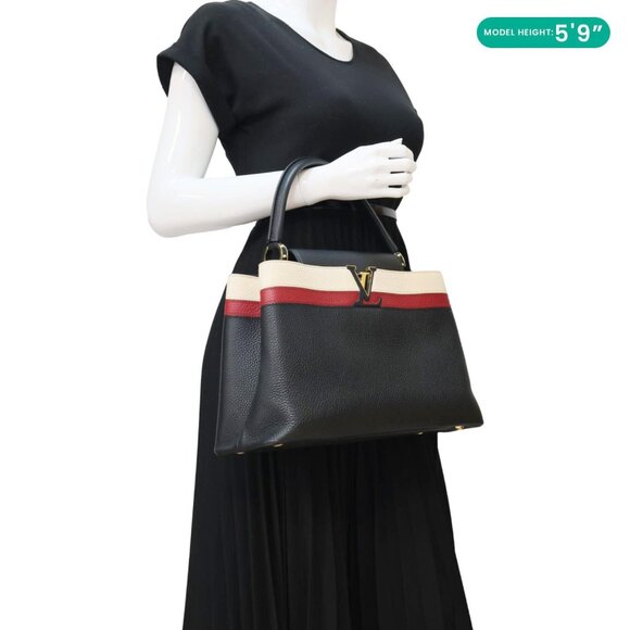Louis Vuitton Capucines MM Taurillon Leather Satchel Bag Black - Picture 2 of 12